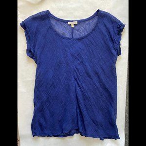 Eileen Fisher blue scoop neck top
